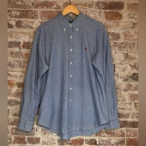 vintage denim polo button down